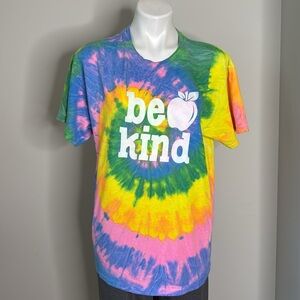 Vintage BE KIND Tie Dye Cotton Tee large